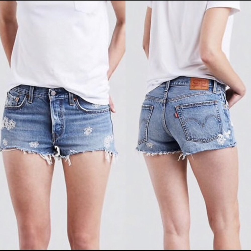 Levi’s 501 Floral Embroidered Shorts